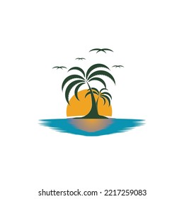 Sunset logo icon design symbol vector illustration