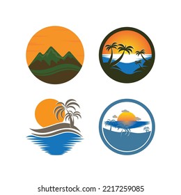 Sunset logo icon design symbol vector illustration