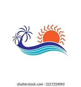 Sunset logo icon design symbol vector illustration
