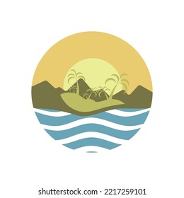 Sunset logo icon design symbol vector illustration
