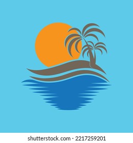 Sunset logo icon design symbol vector illustration