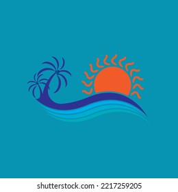 Sunset logo icon design symbol vector illustration