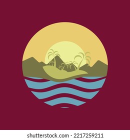 Sunset logo icon design symbol vector illustration