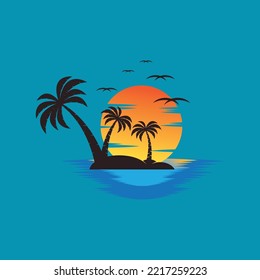 Sunset logo icon design symbol vector illustration