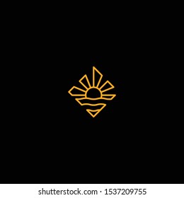 Sunset Logo Icon Design Template Vector Illustration