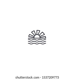 Sunset Logo Icon Design Template Vector Illustration