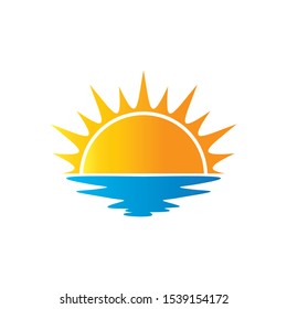 sunset logo icon vector design template