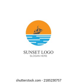 diseño de ilustración vectorial de icono de sunset