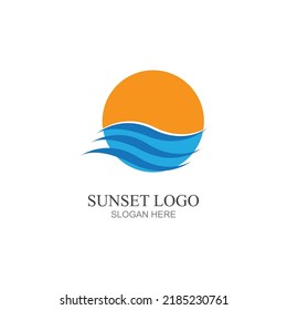 diseño de ilustración vectorial de icono de sunset
