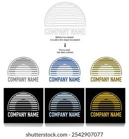 sunset logo icon vector illustration