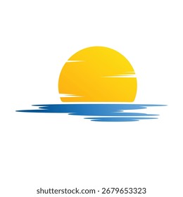 Sunset logo icon vector illustration isolated on white background