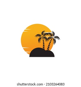 sunset logo icon vector template.