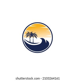 sunset logo icon vector template.