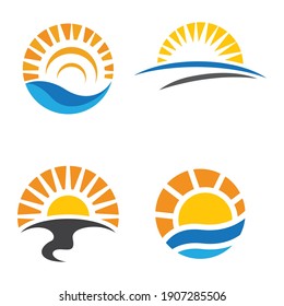 Sunset logo images illustration design