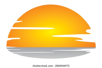 sunset, logo inspiration banner poster and web icon