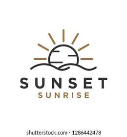 Sunset logo line art