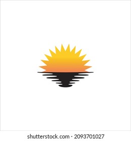 Sunset logo in orange and black on a white background
