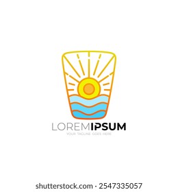 sunset logo with a simple appearance in the box