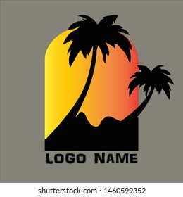 Sunset logo is suitable for surfing community