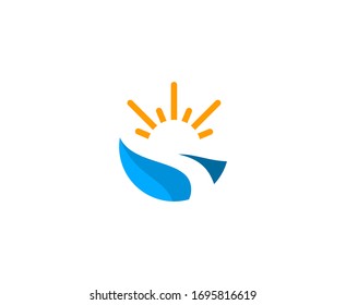 Sunset Logo Sun Road Vector Icon 