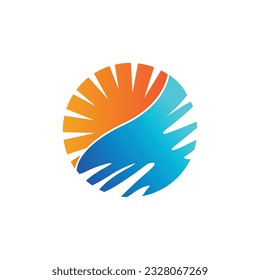 Sunset Logo, Sun Vector, Beach Natural Scenery, Minimalist Design Brand Illustration