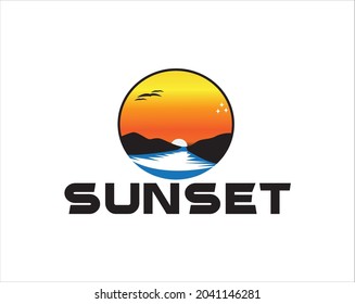 SUNSET LOGO ODER SUNRISE LOGO ODER STRANDVIEW LOGO ABSTRACT MODELL