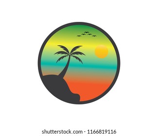 Sunset Logo Template Stock Vector (Royalty Free) 1166819116