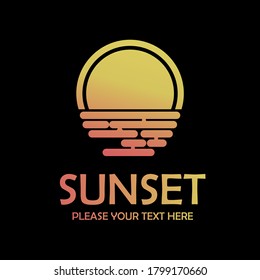 Sunset logo template illustration. suitable for games, web, media, holiday etc