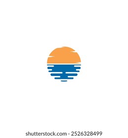 sunset logo template vector icon illustration design