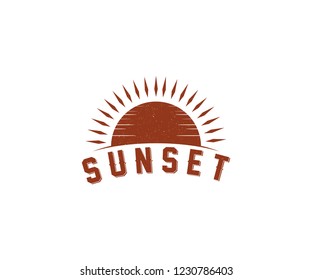 sunset logo vector