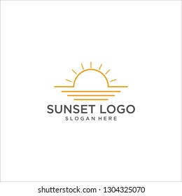 sunset logo vector