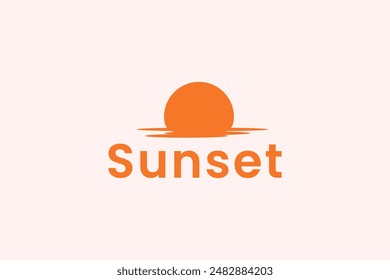 Ilustración de icono de Vector de logotipo de sunset