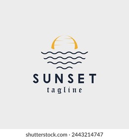 sunset logo vector illustration design