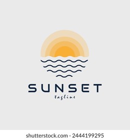 sunset logo vector illustration design