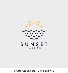 sunset logo vector illustration design