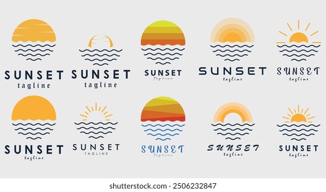 sunset logo vector illustration design