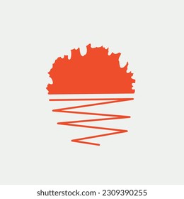sunset logo in the white background,vector art