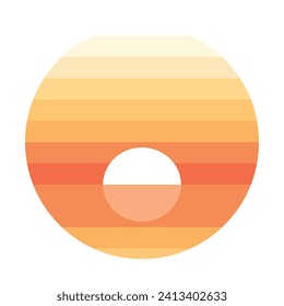 Sunset logotype. Colored Vector illustration.