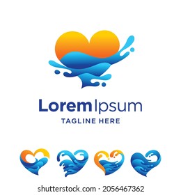 sunset lover logo, with multiple concept