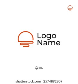 Sunset minimalist logo design template