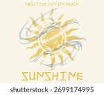 sunset modern art graphics. Sunny Days slogan tee. summer sunny t-shirt design. vintage doted retro printed design. handwriting text. sun t shirt artwork. Vintage Doted print, clothing summer urban