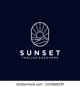 Vector de diseño del logotipo de monolina del Sol