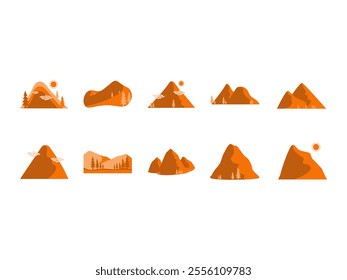 Sunset Montain Design Element Set