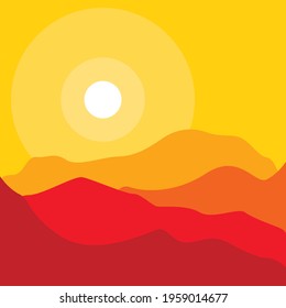 Sunset. Mountain. Evening. Beautiful landscape
