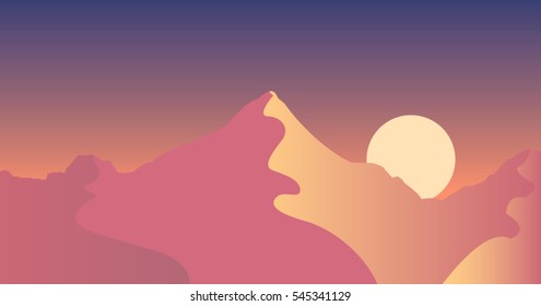 Sunset Mountain Landscape