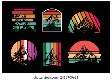 puesta de sol en la montaña,
paisaje montañoso,
ilustración de la naturaleza,
aventura exterior,
belleza escénica,
silueta del atardecer,
Vector de montaña,
diseño paisajístico,
arte de la naturaleza,
atardecer de montaña,
paisaje exterior,