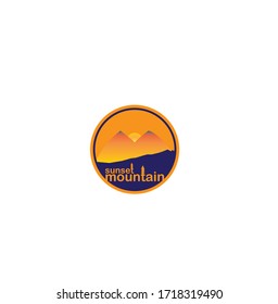 Sunset Mountain Logo Images Design Vector