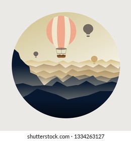 Sunset Mountain View has a floating balloon in the sky.