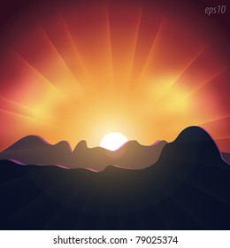 Sunset in the mountains