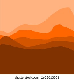 sunset in mountains gradient vector